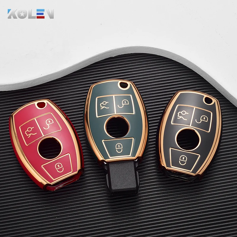 Key Case Key Case Cover Car Key Shell Remote Control Case Cover Fashion TPU Car Remote Key Case Cover Shell Fob For Mercedes Benz A C E S G Class GLA CLA GLK GLC W204 W463 W176 W251 W205 AMG