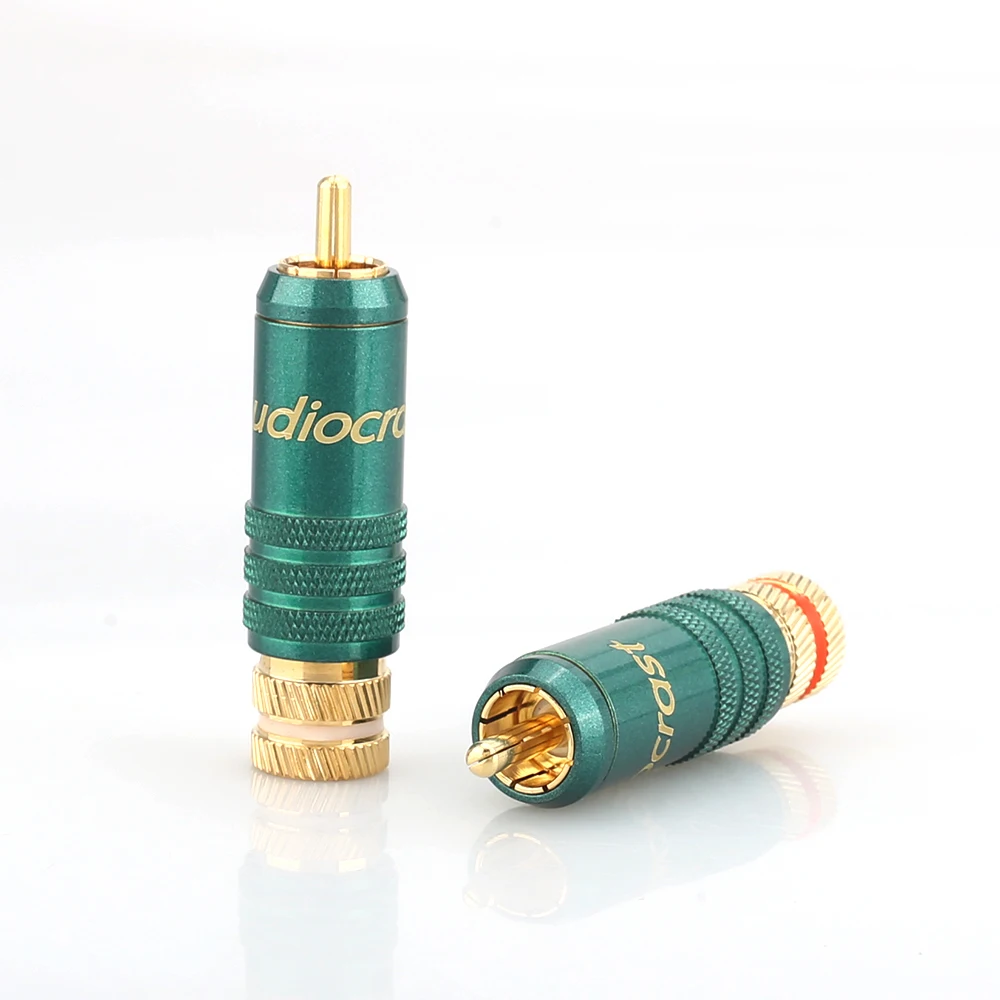 Audiocrast 4 шт. R003 24K позолоченный разъем RCA штекер HIFI 9 мм аудиокабель
