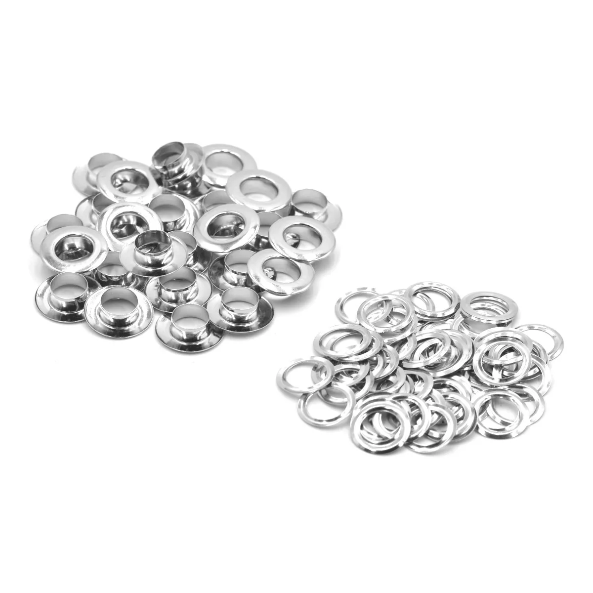 Brass Material Silver Color 4mm 5mm 6mm 8mm 10mm 12mm Flat Face Grommet Eyelet With Washer Leather Craft Bags Shoes Belt Cap