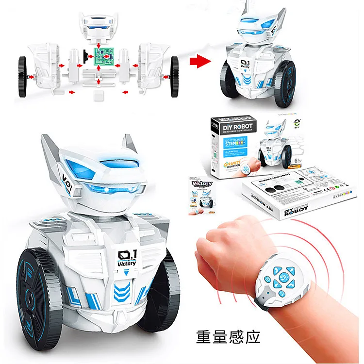 

Subscription Diy007 Self-Loading Watch Remote Sensing Robot Children'S Educational Science Assembled Electric 2.4G Remote Contro