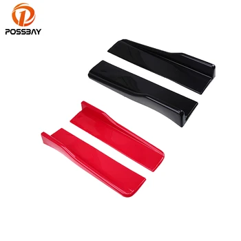 

POSSBAY 17.52 Inch Car Body Side Skirt Rocker Splitters Diffuser Black/Red Winglet Wings Bumper Anti-scratch Protector Bumpers