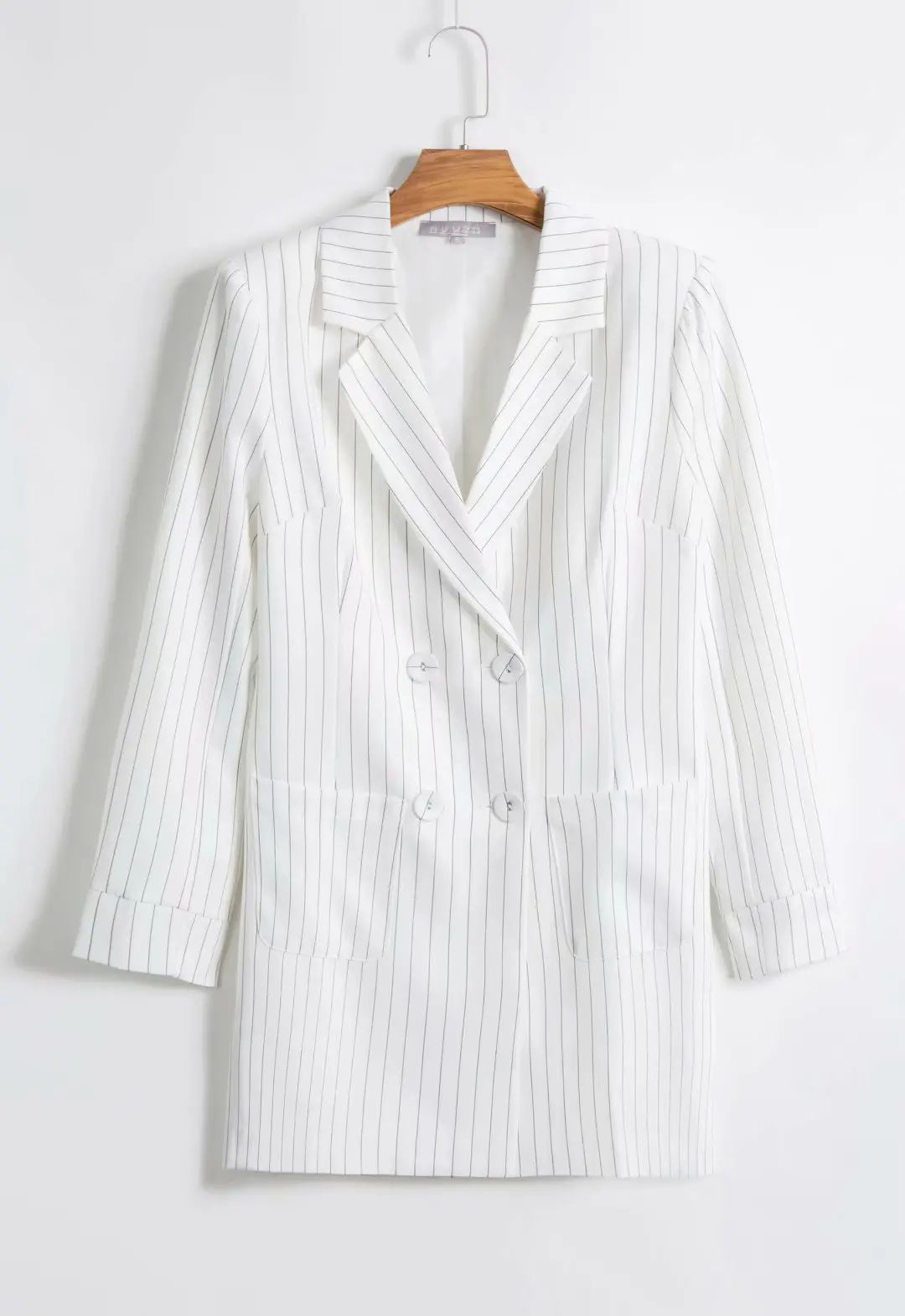 

2019 Autumn New Style Western Style Double Row Ornament Stripes Loose-Fit Casual Suit Jacket