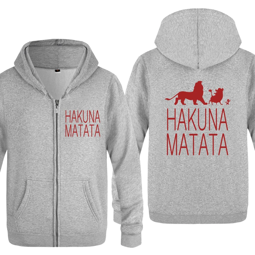HUIY HOT HAKUNA MATATA забавные новые толстовки мужские мужские флисовые кардиганы на молнии толстовки с капюшоном - Цвет: HUIY HOT