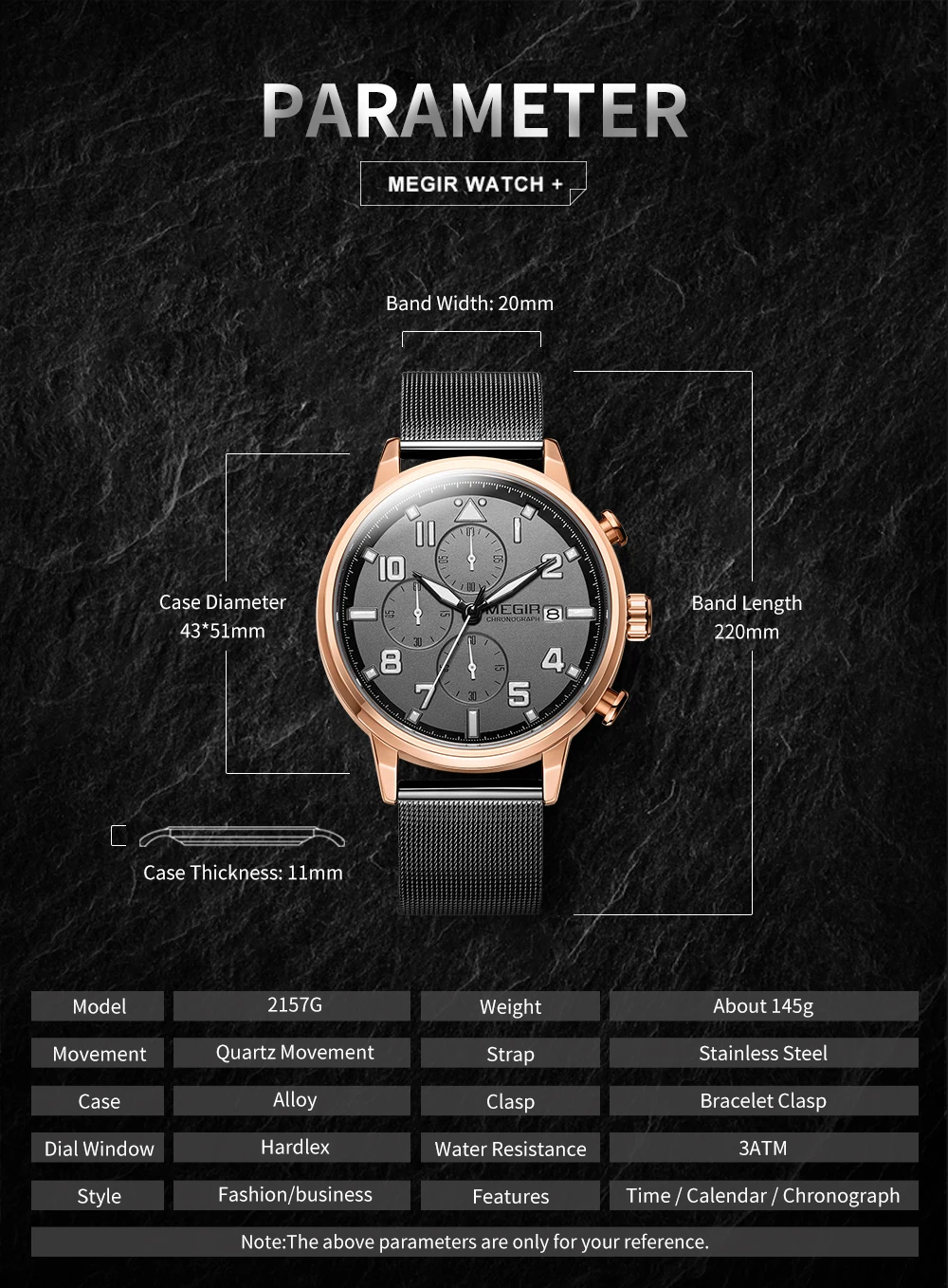 Megir 2157 New Luxury Quartz Chronograph Watches Men Wrist Waterproof  Stainless Steel Men Wristwatches - Quartz Wristwatches - Aliexpress