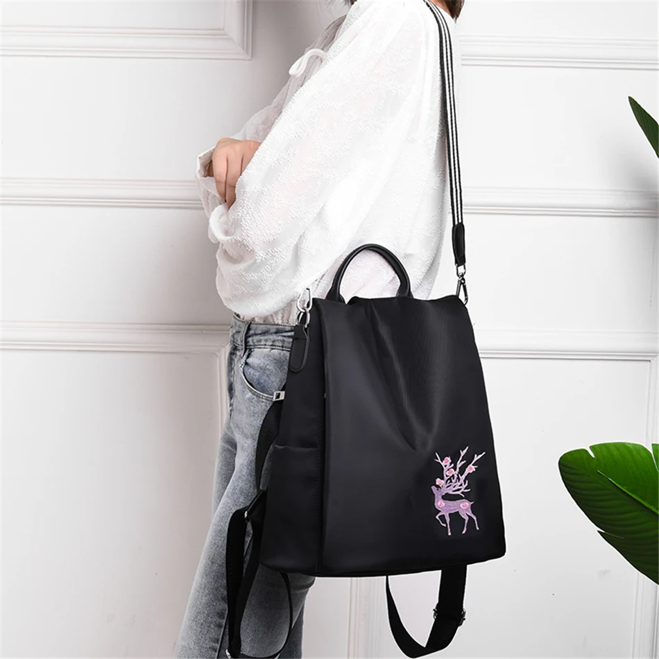 Элегантный женский рюкзак с вышивкой оленя Sika Mochila Feminina 3 в 1 светильник школьная