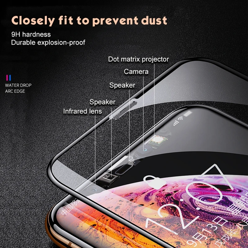 Грязеотталкивающая закаленная пленка для iPhone XS Max XR Защитная экрана 11 Pro X 6 6s 7 8 Plus