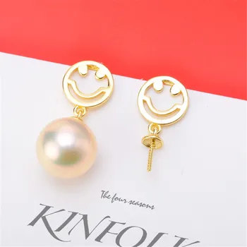

Real Solid 925 Sterling Silver Pearl Stud Earrings Accessories Findings DIY Jewelry Ear Hook Blank Empty Support