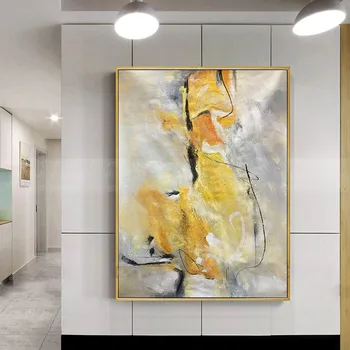 

Gold abstract wall art canvas paintings decoration picture for living room home hallway wall decor acrylic quadro