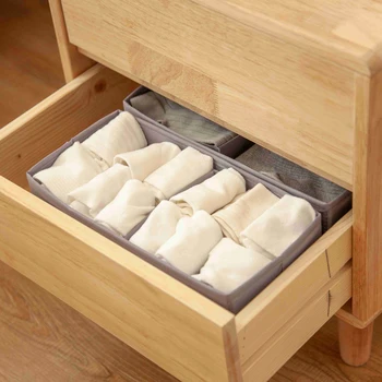 

Hot 2 Pack Multi-Purpose 2-Section Oxford Fabric Dresser Organizer Drawer Socks Ties Hats Towels Storage Bin Closet Organizer