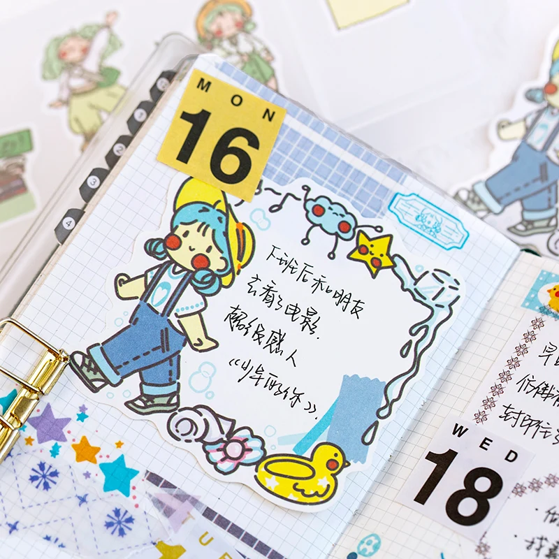 Kawaii весна девушка счастливой жизни серии наклейки декоративные Сделай Сам Примечание стикер Дневник в стиле Скрапбукинг милые канцелярские игрушки стикер s подарок