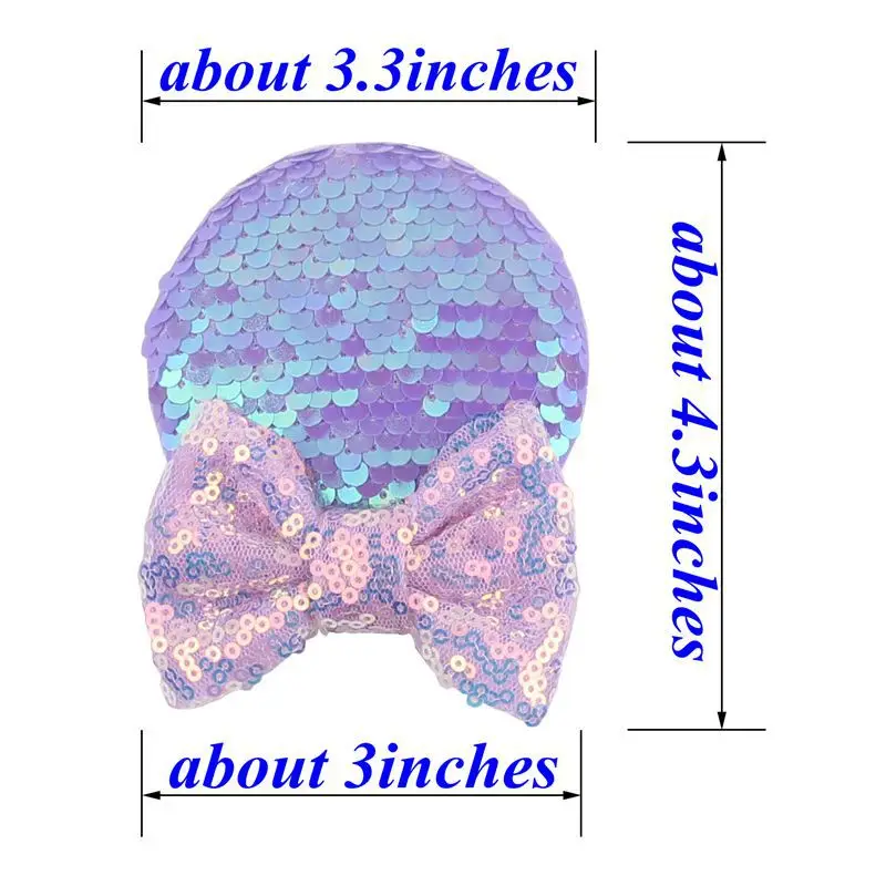 " 1 пара блестящие банты для волос заколки уши Минни Маус блесток заколки-бантики для волос для детей девочек Рождественские вечерние аксессуары для волос