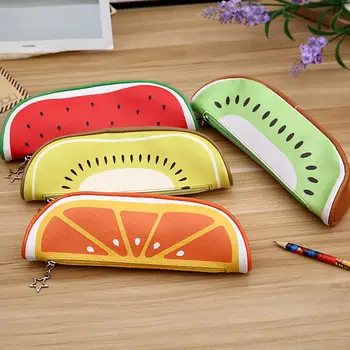 

Hot Cute Fruit Kiwi Orange Pencil Case Bag Box Pouch Zipper Holder Kids Stationery School Supplies