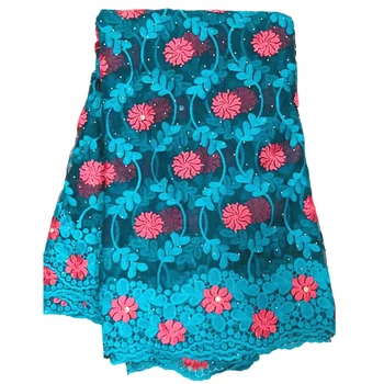 

latest lace fabric with stones african tulle lace fabric high quaity net lace for women dress 5yards