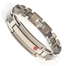 Черный браслет из нержавеющей стали для мужчин 22 см/13 мм