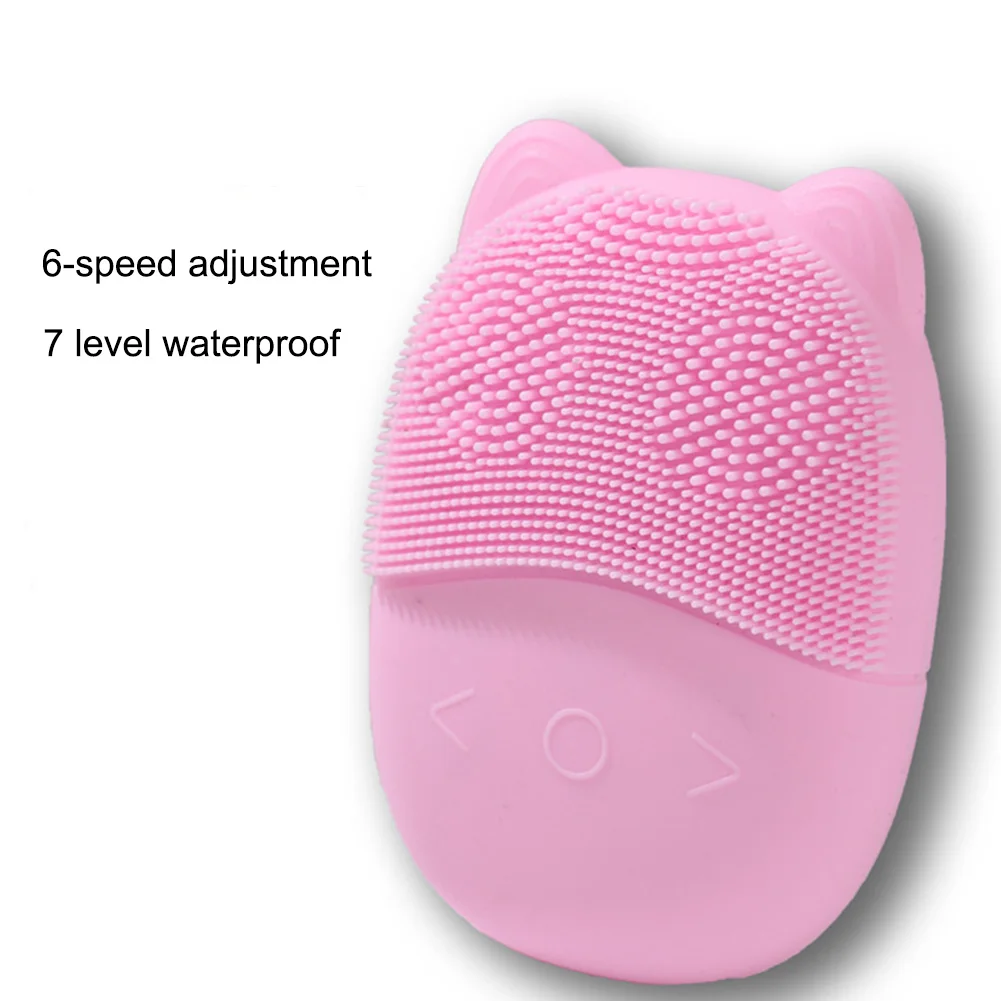 Силиконовая электрическая щетка для чистки лица, щетка для чистки лица, водонепроницаемая, красота, Глубокая чистка, Удаление прыщей, очиститель пор