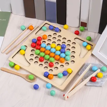 

Preschool Game Wooden Magnetic Fishing Toy Clip Beads Funny Home Fine Motor Skill Early Learning Educational Cognition For Kids