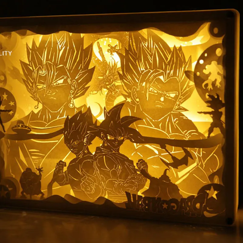 3D Dragon Ball Z Goku Vegeta светодиодный Ночной светильник DIY ручной работы бумажная скульптура светодиодный ночник USB бумажный резной светильник Рождественский подарок