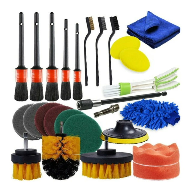 26 PCS Car Detailing Brush Set Car Cleaning Kit For Wheels Engine 5 Sizes  Automotive Interior Dashboard Air Outlet Carefully - AliExpress