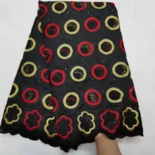 Швейцарская вуаль кружевная вышитая африканская кружевная ткань с камнями/вышитая бисером швейцарская вуаль хлопковая кружевная ткань для одежды HL100910