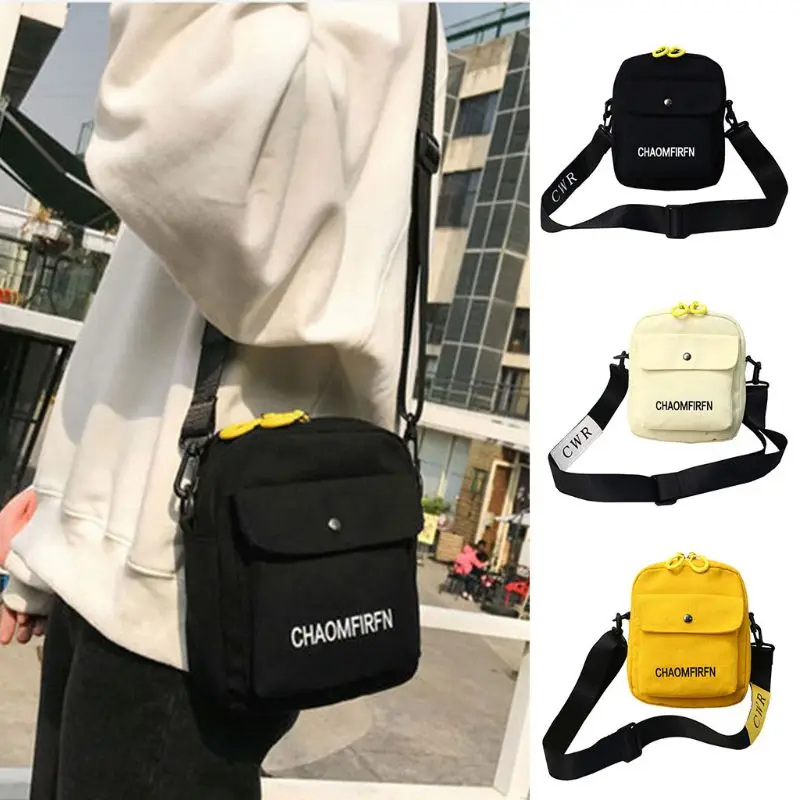 Fashion Canvas Crossbody Cell Phone Pouch Travel Purse Shoulder Bag for Unisex