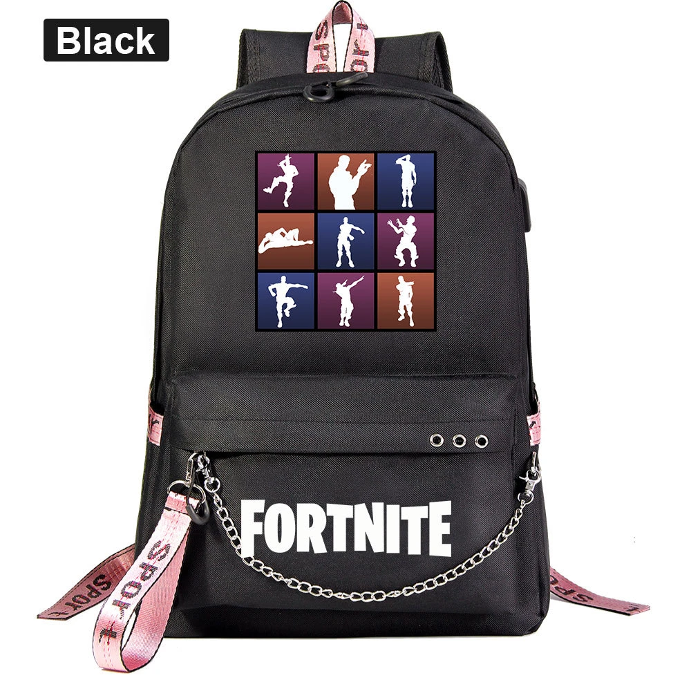 Mochila De Fortnite para adolescentes, bolsa de viaje para escuela, con carga Usb, Oxford, con cadena, para ordenador portátil, regalo de cumpleaños|Mochilas| - AliExpress