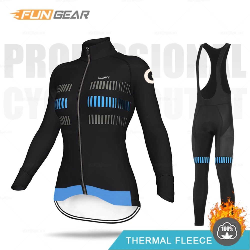 Ropa Ciclismo зимняя одежда для велоспорта Женская Термальная флисовая майка комплект одежды с длинными рукавами теплый комбинезон для шоссейного велосипеда