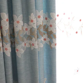 

New Curtains Fo Living Dining Room Bedroom American Pastoral Small Fresh Printed Curtains Finished Product Customization