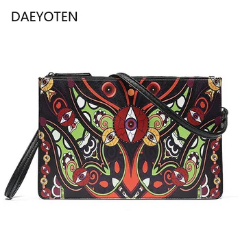 

DAEYOTEN New Fashion Graffiti Women Shoulder Bag Trendy Men Clutch Bag PU Leather Small Bag Designer Ladies Hand Bags ZM0418