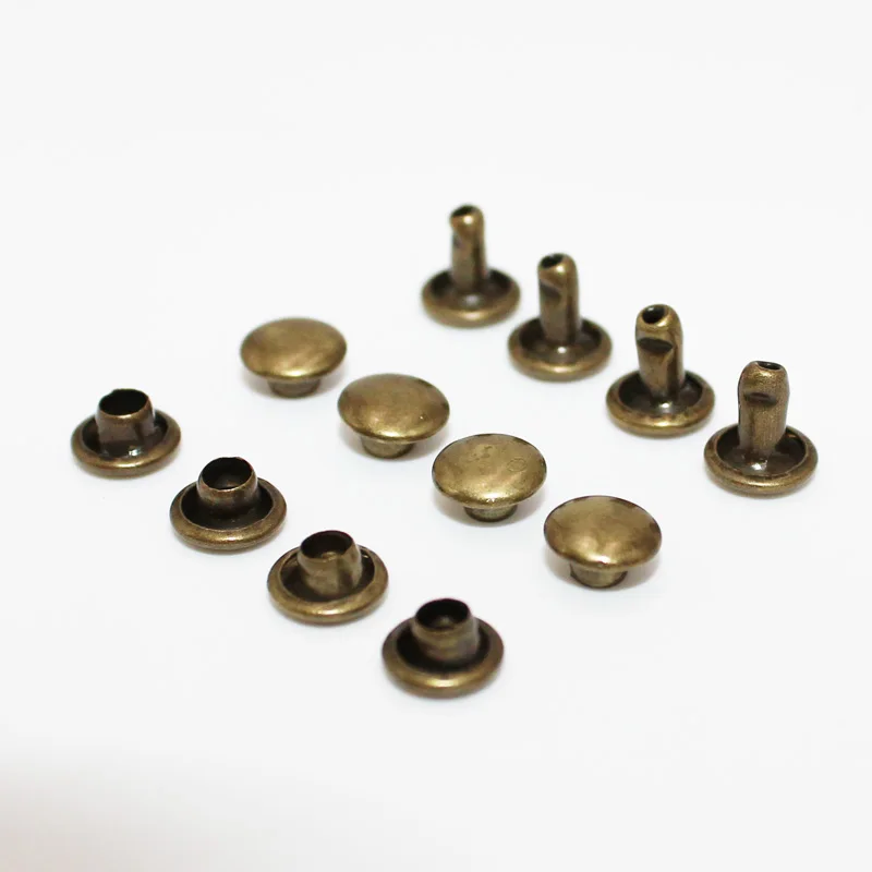 

50pcs Double Cap Rivets 6x6 Stud Rapid Rivets Leather Craft Repair