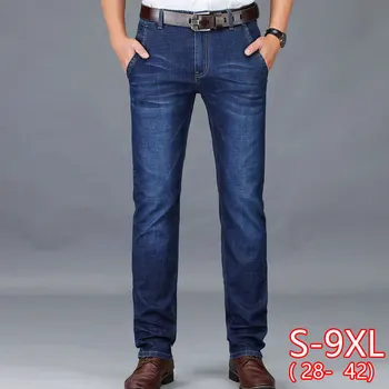 

2020 men jeans straight casual men's large size loose business stretch denim pants male