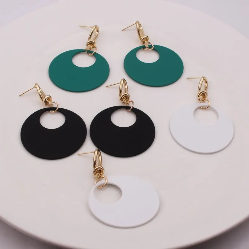 

EK771 New Fashion Bow tie Round Pendant Earrings for Women Geometric Metal Bowknot Dangle Earring Party Jewelry oorbellen