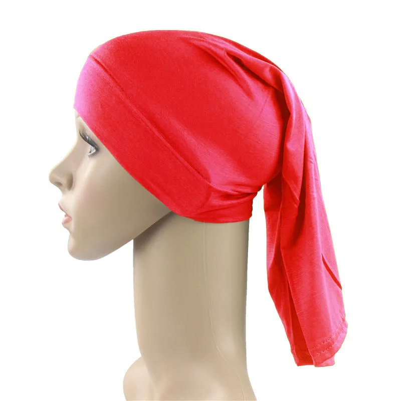 Women Headscarf Muslim Cotton Stretch Elastic Underscarf Inner Cap Hijab Scarf Turban Hat Islamic Amira Bonnet Cover Headwear