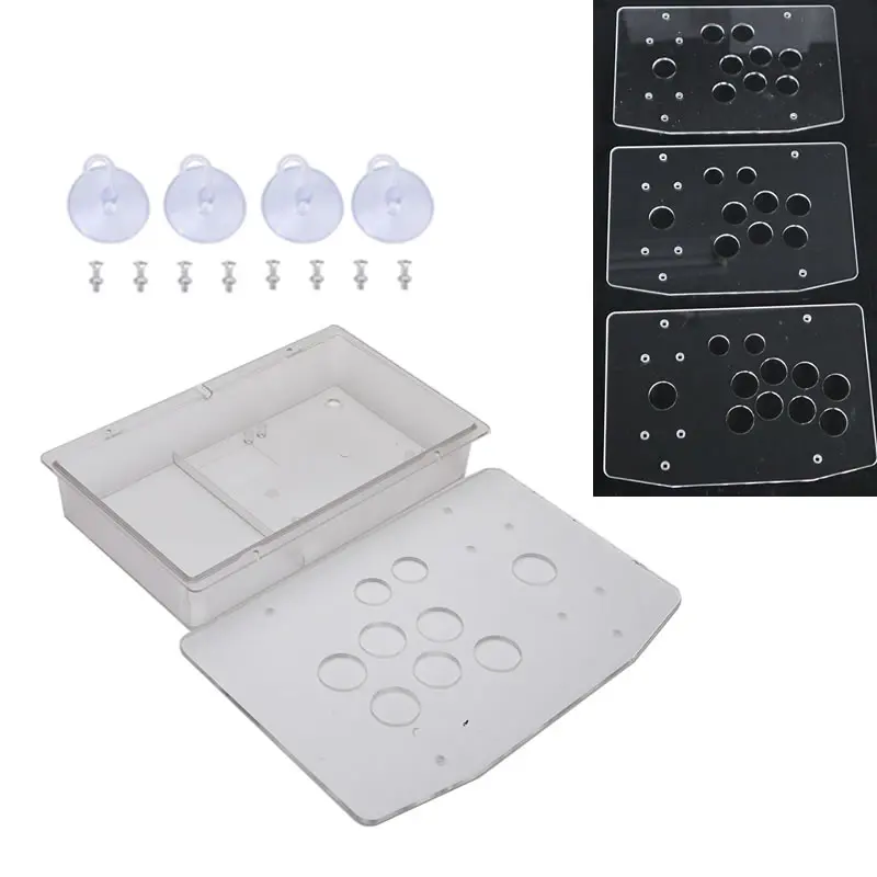 Arcade Joystick Kits Rac-k500t Clear Painel Acrílico Flat Case Faça Você Mesmo Button Hole 24 mm 30 mm