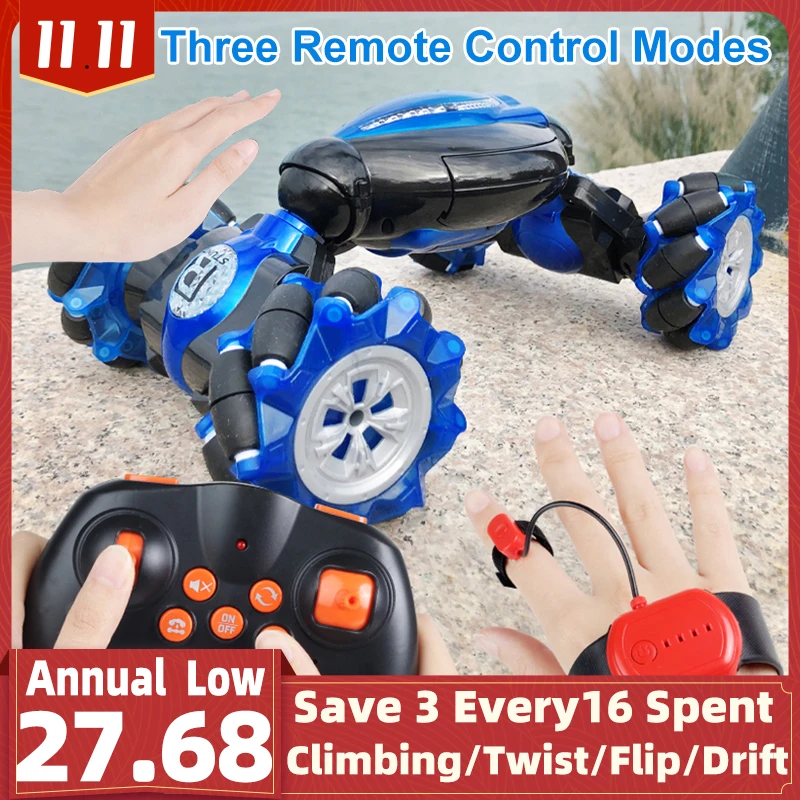 

Three Driving Modes Remote Control RC Car 4WD High Speed Off-Road Climbing 2.4G Stunt Car Music Drift Dancing Toys for Children