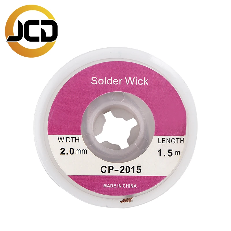 

JCD 1.5 Meter Length Solder Wick Wire 2.0MM Width Desoldering Braid Welding Solder Repair Work Tools Lead Tin Wires Cord Flux