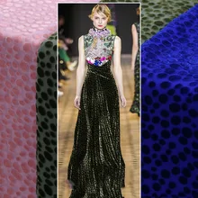 Kpop волнистая точечная выгоревшая шелковая бархатная ткань для платья tissu bazin riche getzner африканская telas por metro stoffen tissus au metre