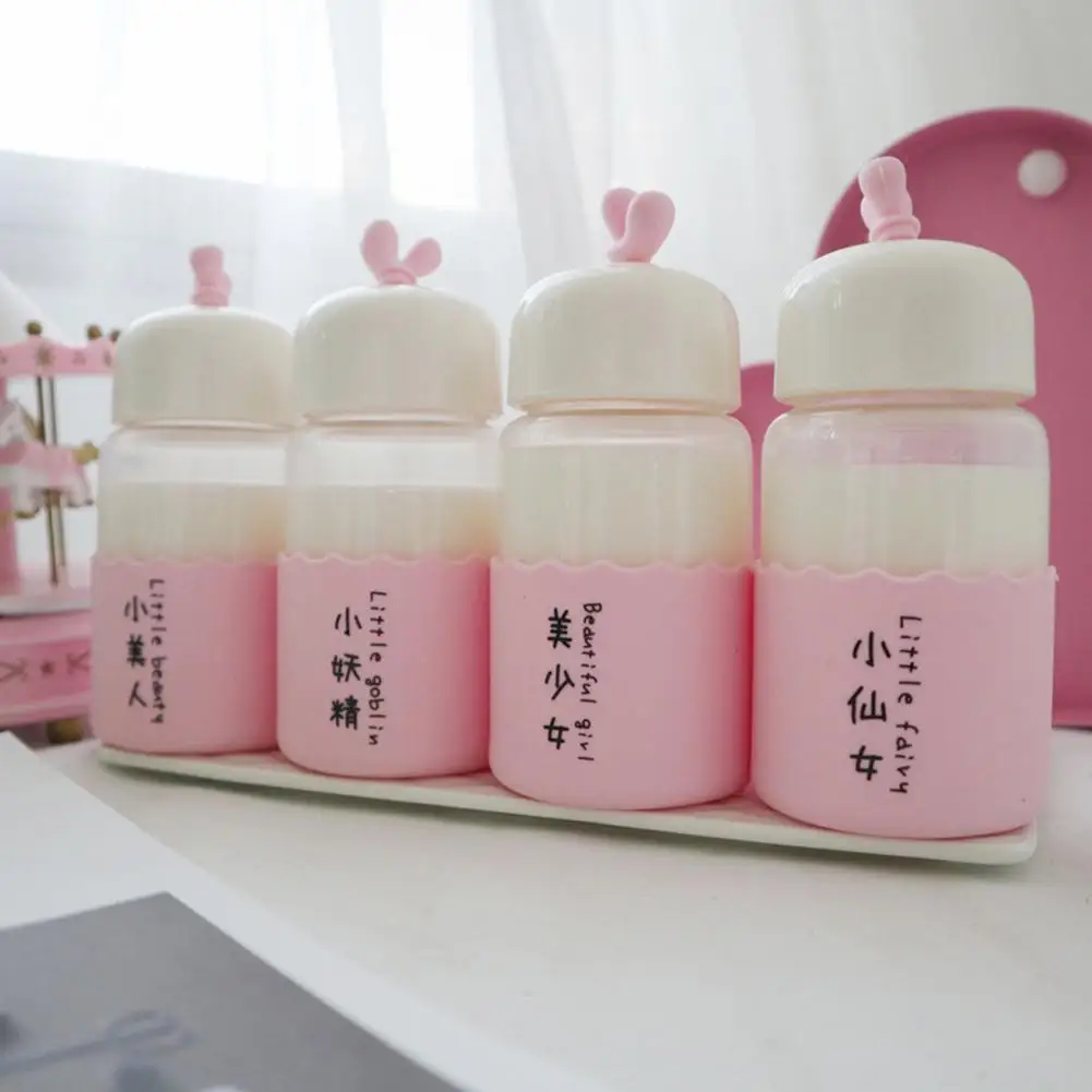 

Cute Women 250ml Outdoor Glass Water Bottle Drinkware Cup Mug Jar Container Gift