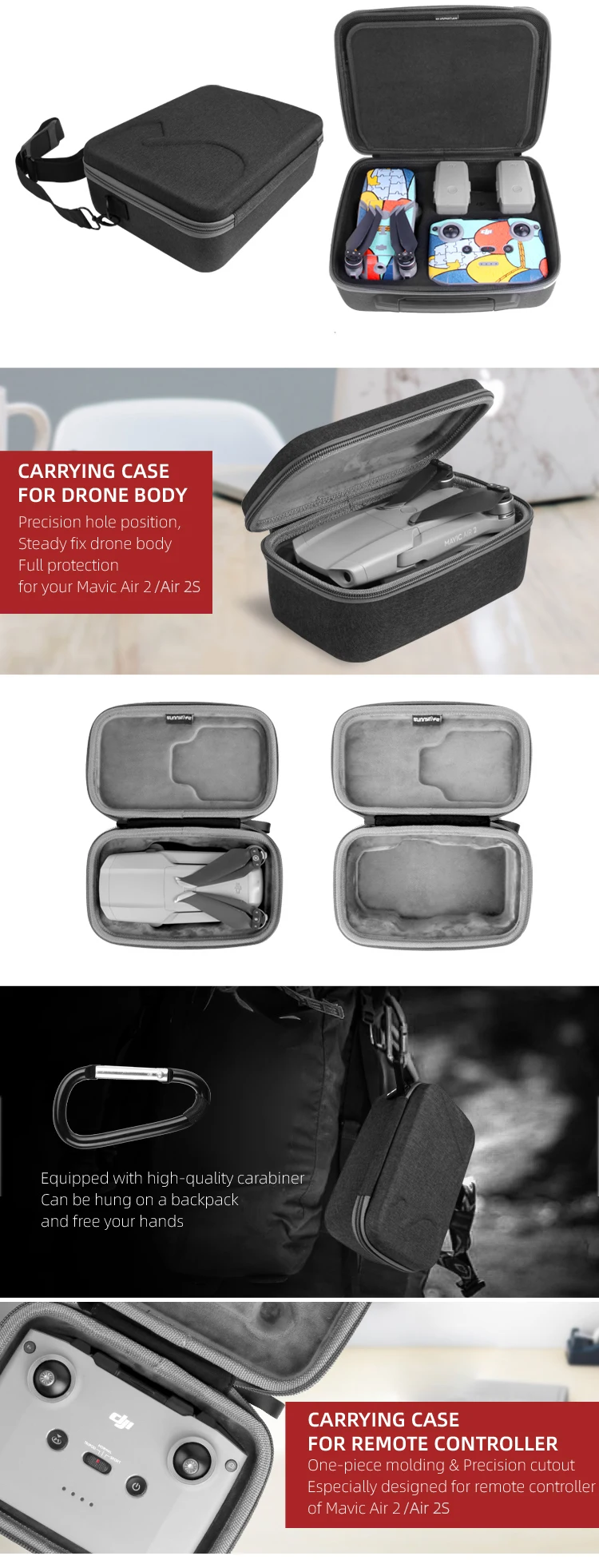 DJI Mini SE Drone Body Bag Remote Controller Portable Storage Bag Carrying Case for Mavic Mini /Mini 2/Air 2 Accessories