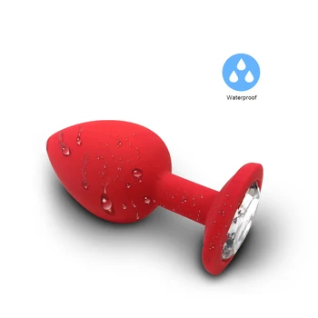 Anal Plug Sex Toys For Couple Adults Mini Round Silicone white diamond Women / Men for Removable Butt Plug Stimulator Dildo 5