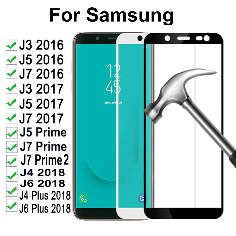 Защитное стекло закаленное 9H для Samsung Galaxy J6 J4 Plus 2018/J7/J5 Prime/J3 Pro 2017/2016 | Мобильные