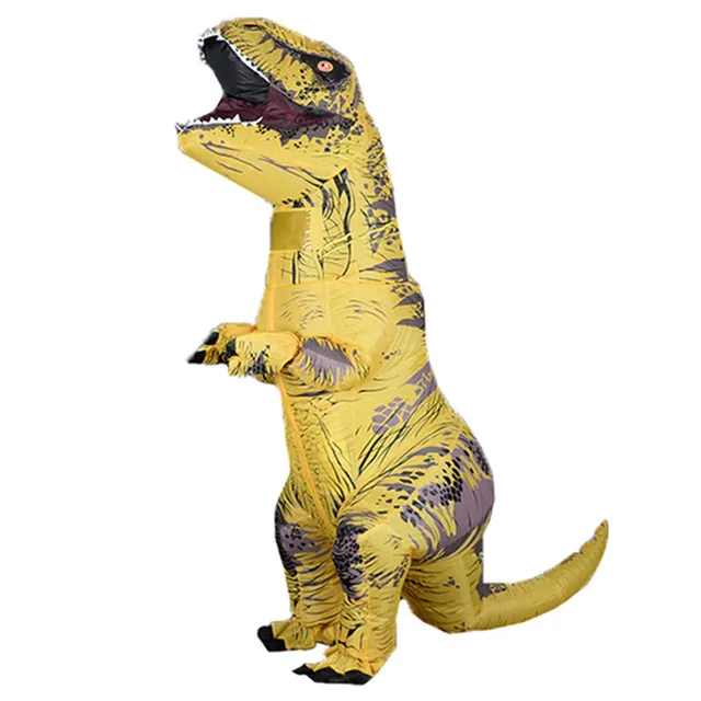 T REX Dinosaur Inflatable Costume Russia Hot Party Cosplay Anime Kостюм Динозавра Aниме Hадувные Kостюмы Tалисман  Kосплей Adult150-200cmYellow