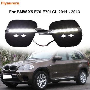 

2pc For BMW X1 F48 F49 2015-2019 X3 F25 2009-2013 X5 E70 2007-2010 X6 E71 2009-2013 Front Bumper LED Fog Daytime Running Lights