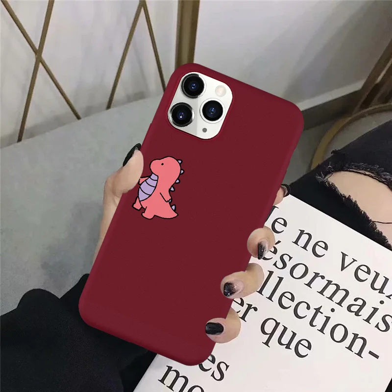 Чехол для телефона GYKZ с мультипликационным динозавром iPhone 7 11 Pro 12 Mini XS MAX XR 8 SE 6Plus