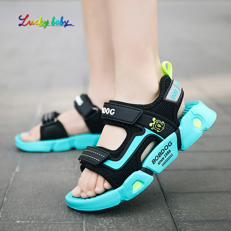 Sandalias de verano para niños, zapatos de marca con punta cerrada, deportivas ortopédicas, de cuero sintético, para bebés, 2021