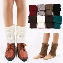 Короткие носки для ботинок с манжетами и пуговицами; вязаные гетры; гетры для осени и зимы; женские вязаные эластичные гетры