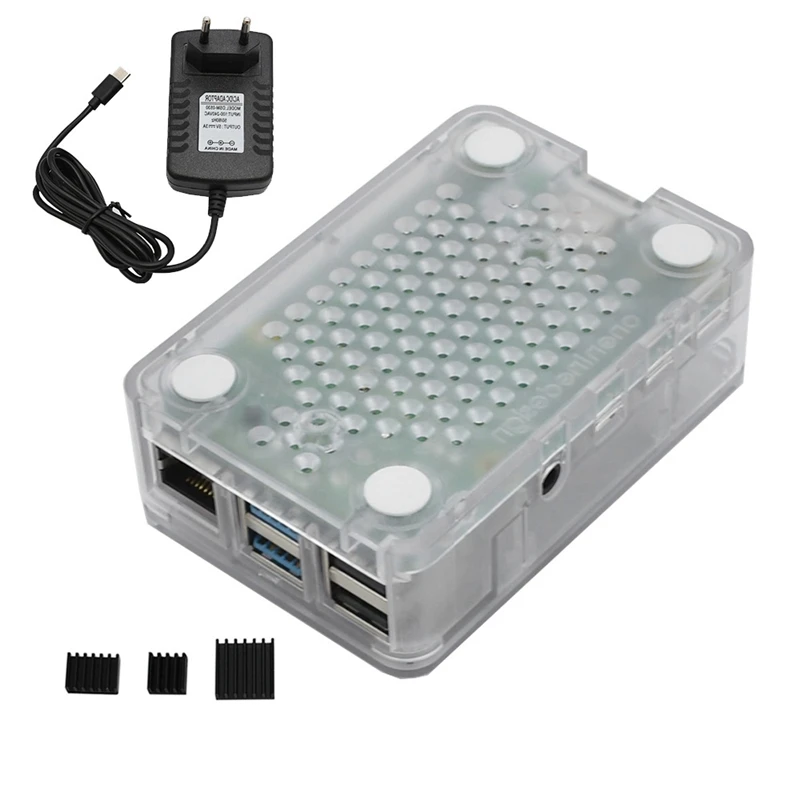 Для Raspberry Pi ABS чехол для корпуса с теплоотводом 5 V/3A источник питания для Raspberry Pi 4B