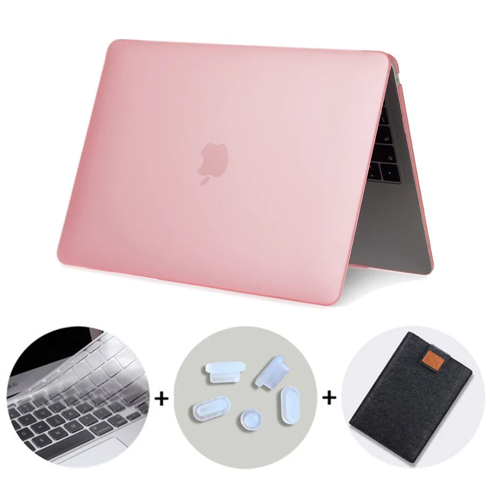 MTT матовая прозрачная чехол для macbook air pro retina 11 12 13 15 крышка для macbook air 13,3 дюйма чехол для ноутбука+ крышка клавиатуры - Цвет: Matte Pink