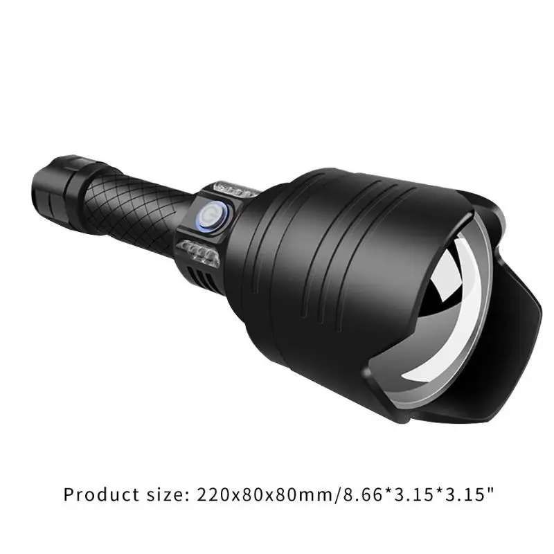 P10 LED Torch 4 Modes Power Display Flashlight Glare Lamp for Outdoor Adventure Input and Output Emergency Charging Treasure
