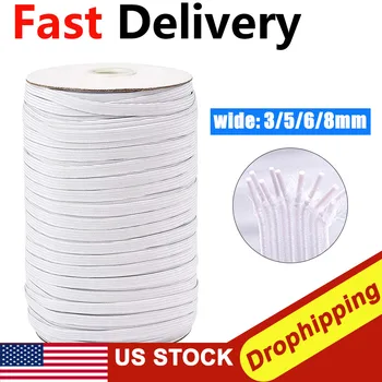 

DIY Mask Rope Braided Elastic Band Cord Knit Band Sewing 3/5/6/7/8mm Width Sewing Crafts DIY Mask Bedspread Cuff Multisize