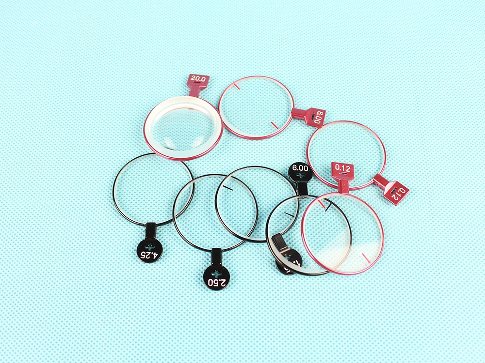 JSC 266 A Grade Trial Lens Set Red Black Metal Rim Leather case Quality Lens Trial Case